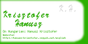 krisztofer hanusz business card